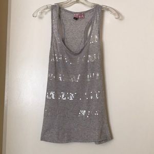 Gray Sequin Tank Top